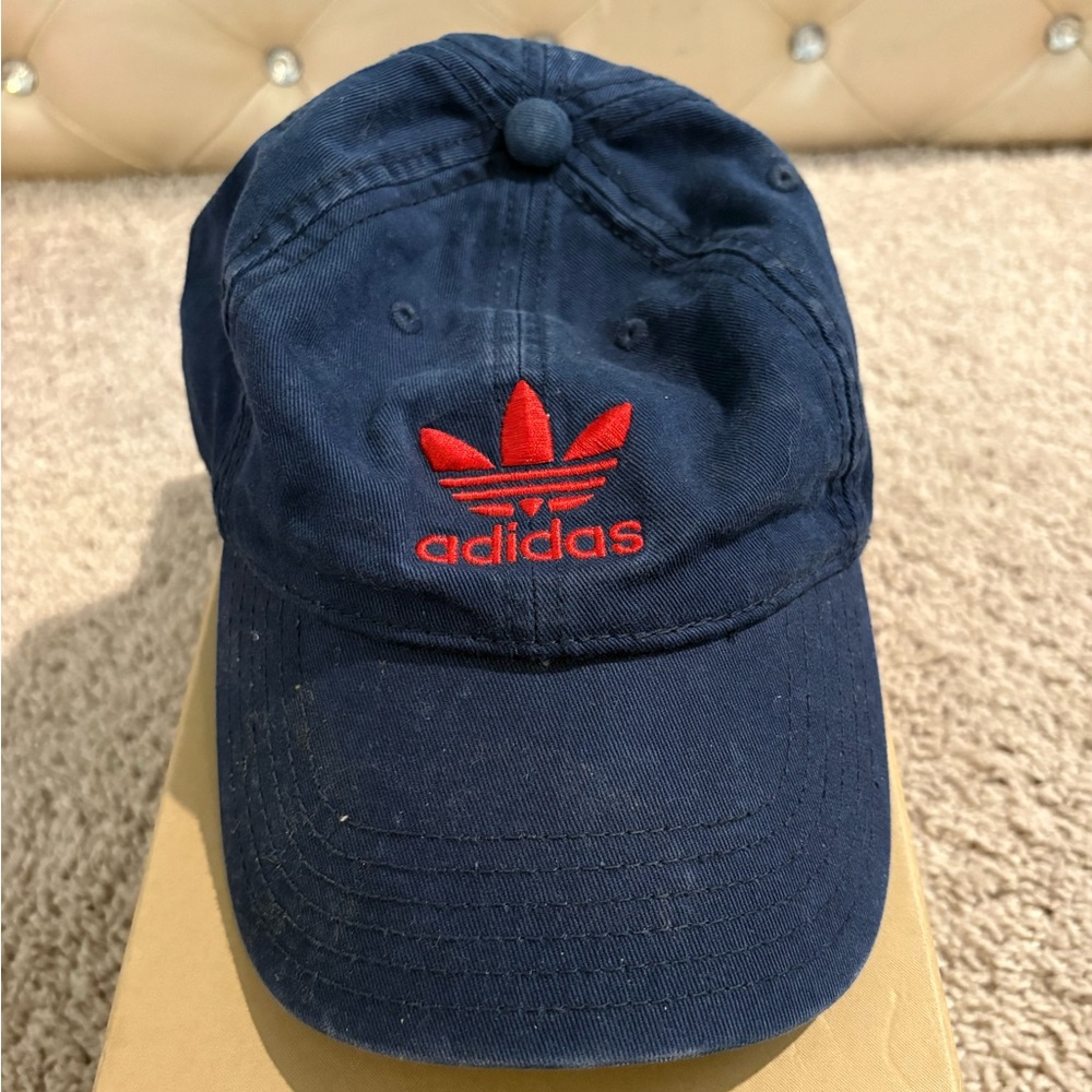 adidas Navy Cap with Red Trefoil Embroidery